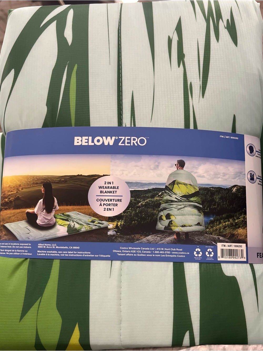 Below Zero Green Wearable 2-in-1 Blanket